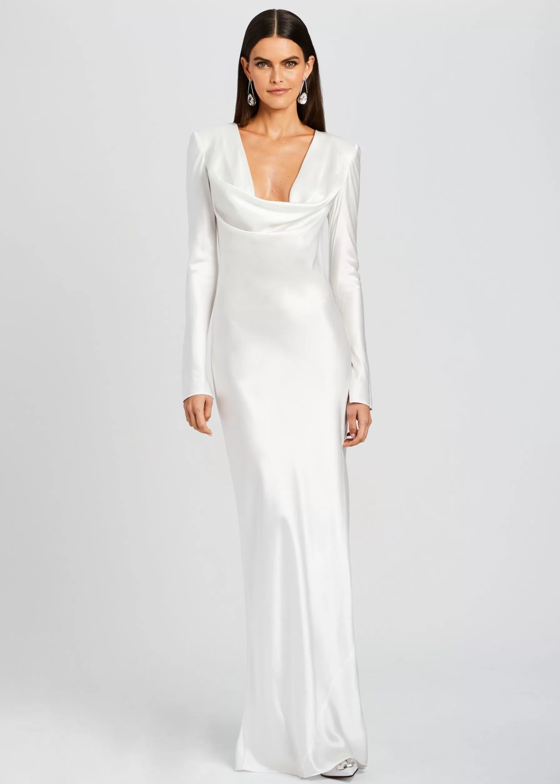 Retrofete Anna Cowl Evening Dress White Outlet