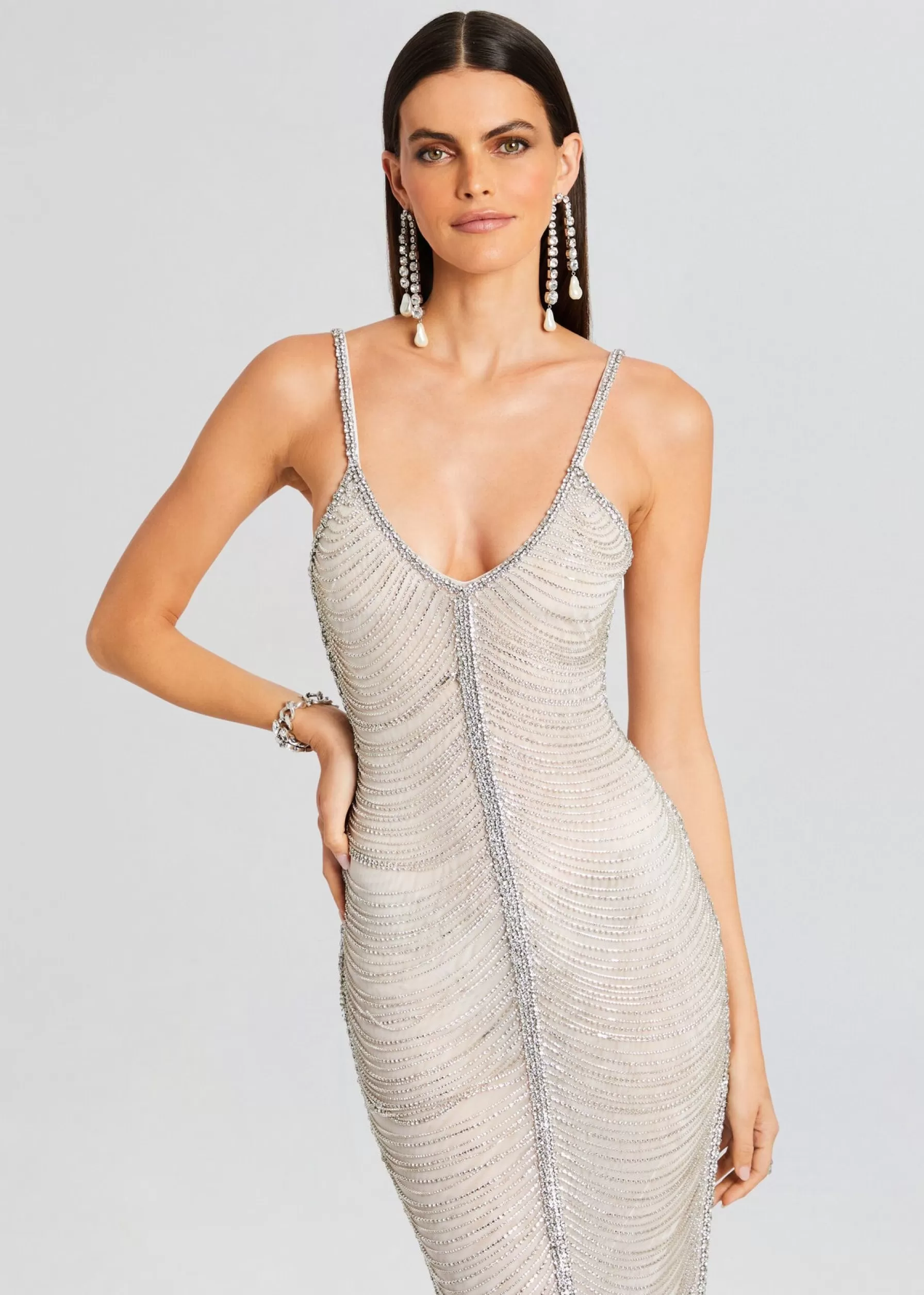 Retrofete Irina Maxi Dress White/Silver Store