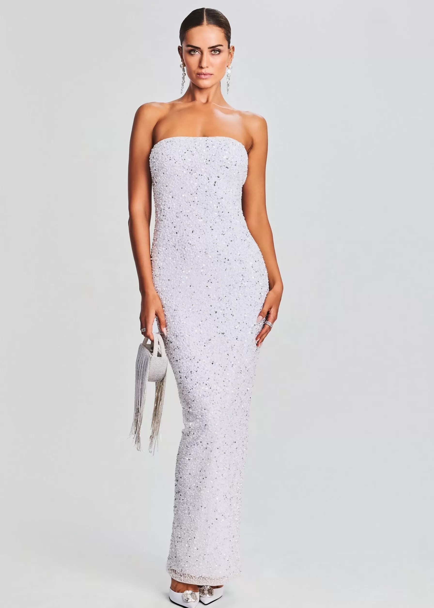 Retrofete Riverly Dress Silver White Fashion