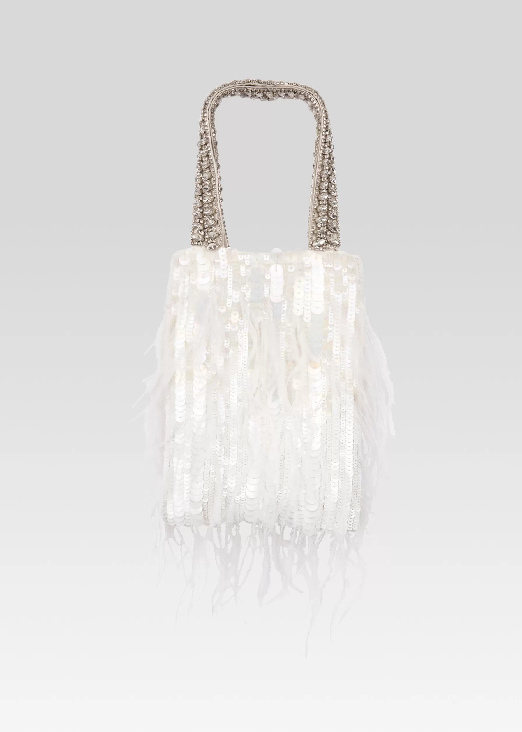 Retrofete Avery Sequin Feather Bag White Feather Online