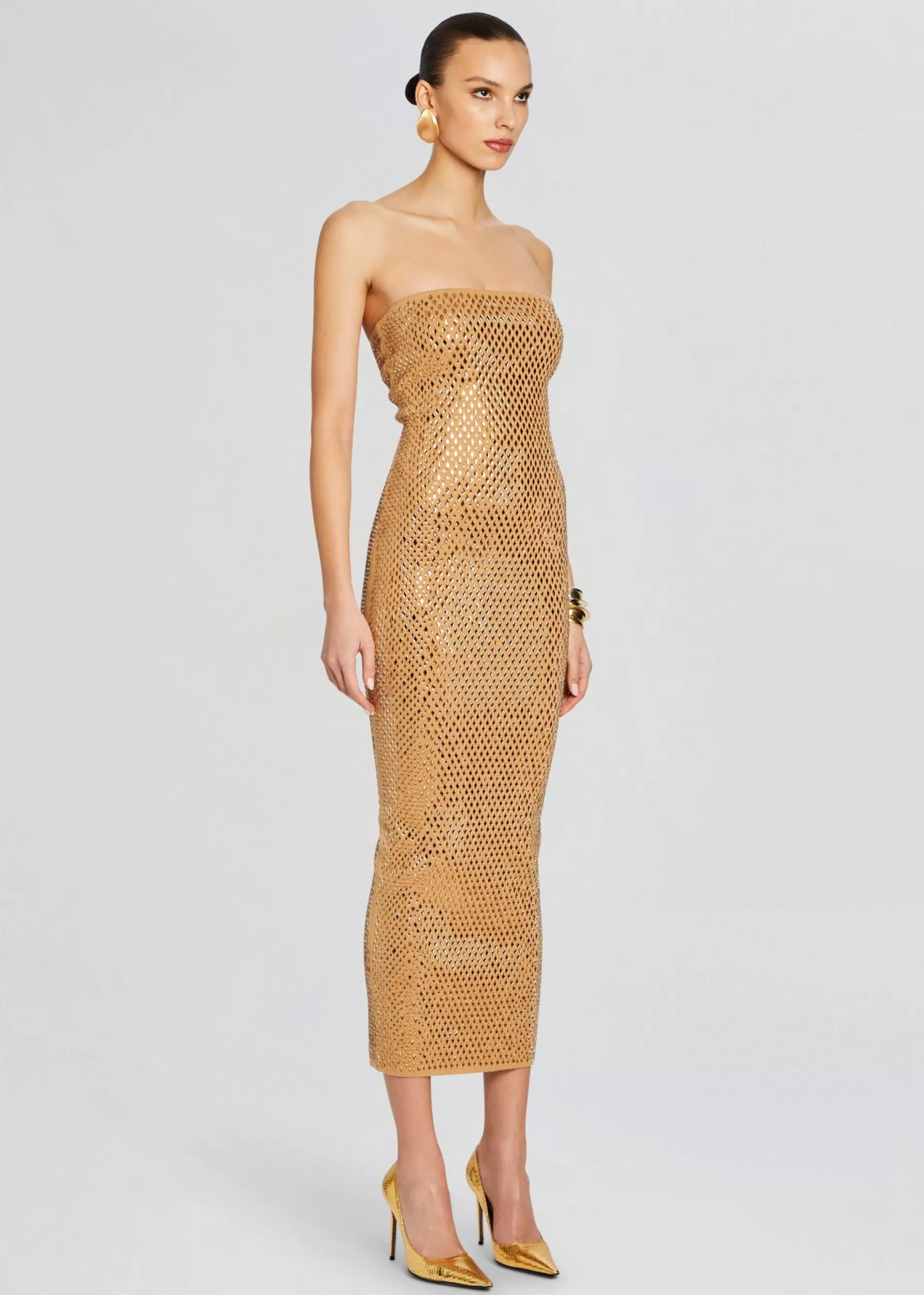 Retrofete Boa Embellished Knit Dress Iridescent Gold Outlet