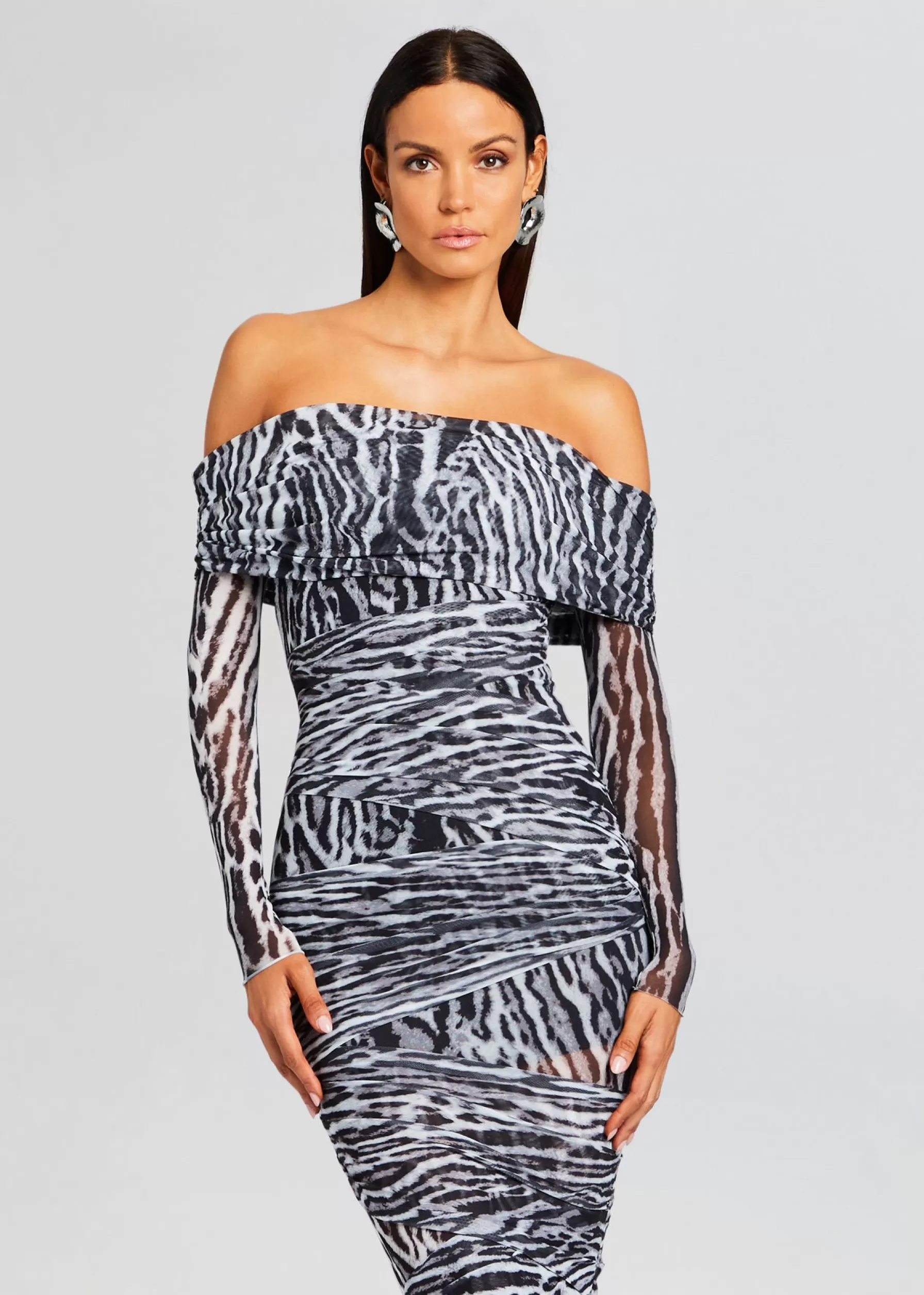 Retrofete Chanda Gown Grey Ocelot Cheap