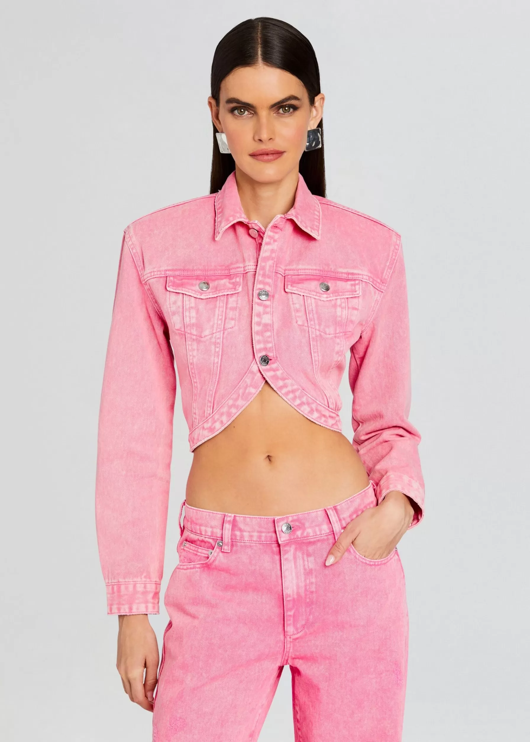 Retrofete Faith Denim Jacket Malibu Pink Hot