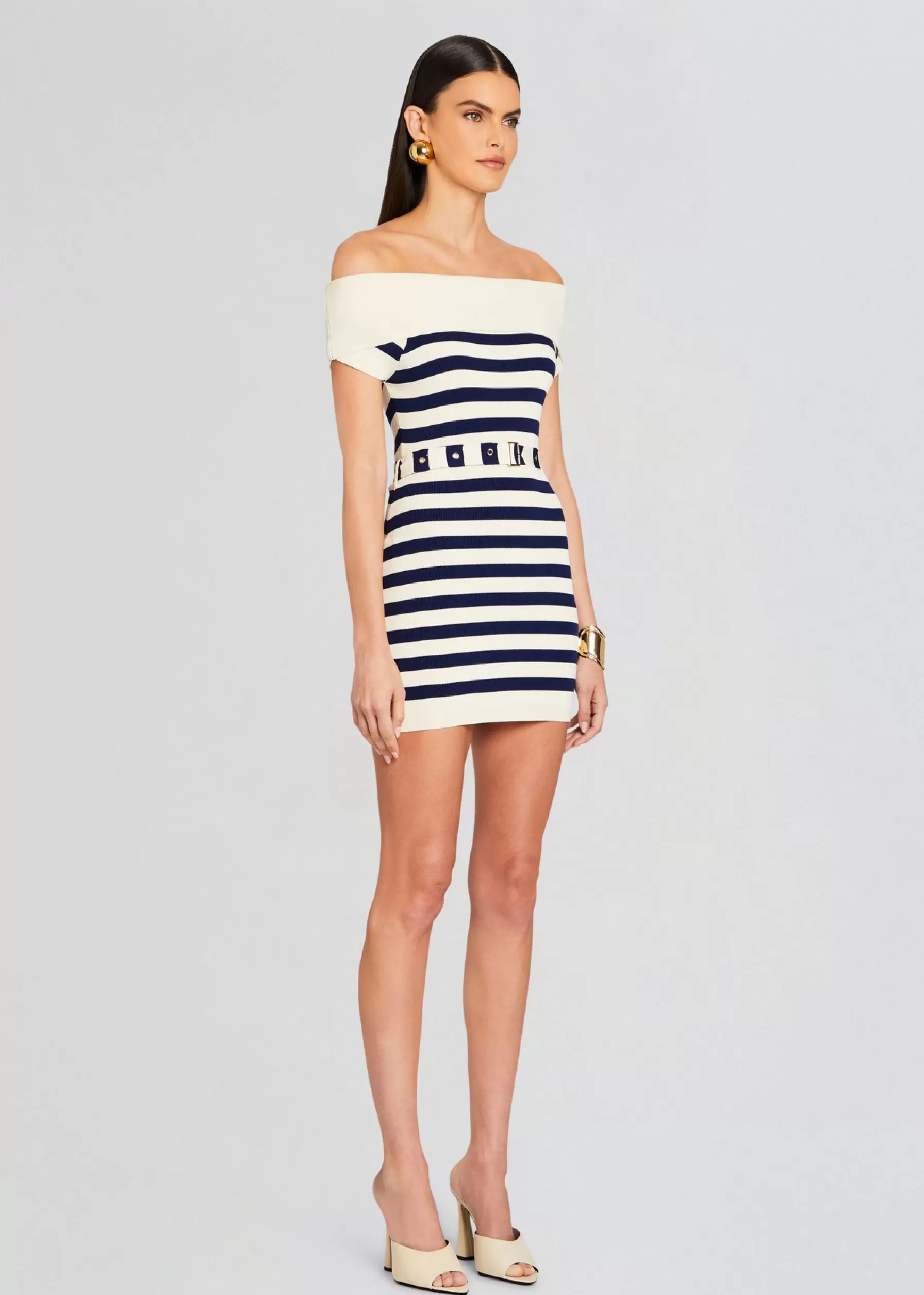 Retrofete Hull Knit Dress Cream/ Navy Flash Sale