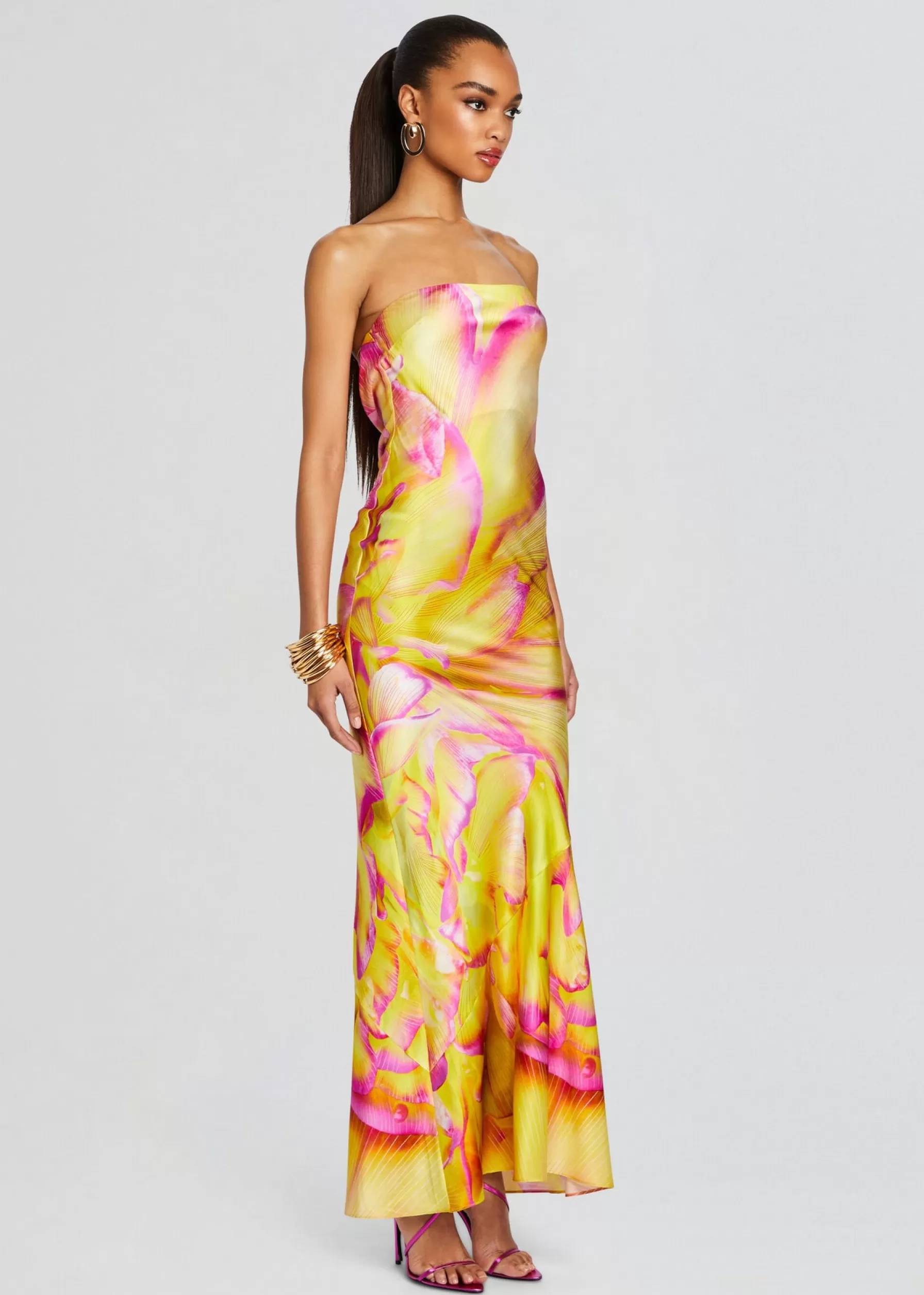 Retrofete Keaton Silk Dress Yellow Peony Flash Sale
